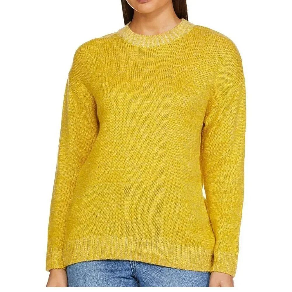 Zara Women Sweater Medium M Yellow Knit Oversized Long Sleeve 6771/052 NWT